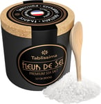 Guerande Fleur de Sel French Sea Salt, Celtic Flaky Texture, Spoon & Box, 3.5 Oz