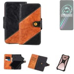 Sleeve for Realme 9 Pro Plus Wallet Case Cover Bumper black Brown 