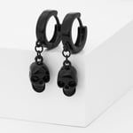 Claire's Boucles d'oreilles huggies crâne 15 mm noires