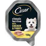 Cesar Classics Terrine Adult Wet Dog Food, Chicken and Turkey in Jelly, 14 x 150 g Trays