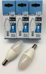 5 'ENERGY SAVING F Candle Light Bulbs - 8w = 60w LED B15 SBC Warm White Lamps