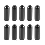 100 st Gummi ändlock 4 mm Id Pvc Runt Rör Bult Cap Cover Skruv Gängskydd Svart