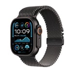 Apple Watch Ultra 2 GPS + Cellular 49 mm Boîtier en Titane Noir avec Bracelet Milanais Titane Noir M