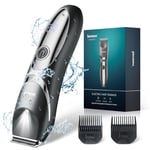 KENSEN Body Hair Trimmer Men, IPX7 Waterproof Pubic Ball Trimmer with Light & Ceramic Blade, Safe Mens Body Shaver for Groin Pube Intimate, 120 Minutes Working Times Ball Body Groomer Kit With 2 Combs