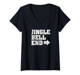 Womens Jingle Bell End Funny Christmas V-Neck T-Shirt