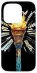 Coque pour iPhone 14 Pro Torche avec flammes et rayons