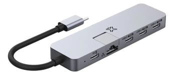 XtremeMac Hub USB-C max pro, 5 portar (3* usb-c, usb-c pd, ethernet rj4