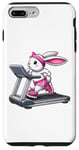 Coque pour iPhone 7 Plus/8 Plus Lapin de Pâques sur tapis roulant Gym Fitness Entraînement