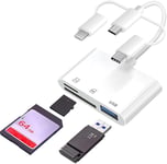 Adaptateur Micro Sd Vers Usb : Lecteur De Carte Sd 3 En 1 - Lecteur De Carte, Adaptateur De Carte Sd, Lecteur De Carte Mémoire Compatible Disque Usb, Appareil Photo, Iphone15, Ipad, Macbook, Samsung