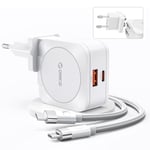 ORICO 65 W USB C Charger, Pliable GaN, Charge Rapide, Dual Port PD3.0, Compatible avec MacBook Pro/Air, iPad Pro, Dell XPS 13, Samsung Galaxy/Note, iPhone