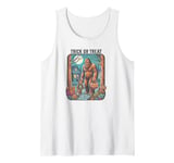 Funny Sasquatch Halloween Bigfoot & Son Trick or Treat Tank Top