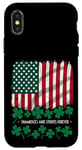 Coque pour iPhone X/XS Rouge, blanc, bleu et vert - Trèfle et drapeau américain