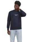 JACK&JONES Sweater Soft Long Sleeve Jumper with 3D Design Casual Choker Neck Pullover JORVESTERBRO, Colours:Navy, Size Sweater:S