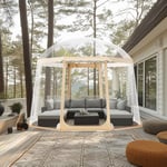 VEVOR Tente de Sport Transparente pour 4-8 Personnes, Tente à Bulle Escamotable Instantanée, Abri d'Extérieur Anti-intempéries avec Vue Dégagée, pour Football, Événements Sportifs, Bains de Soleil