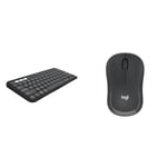 Logitech Pebble Keys 2 K380s, Multi-Device Bluetooth Wireless Keyboard with Customisable Shortcuts, Slim and Portable & M240 Silent Bluetooth Mouse, Wireless, Smooth Tracking, 18-Month Battery