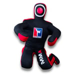 QMUK MMA Grappling Brazilian Jiu Jitsu Wrestling Mixed Martial Arts Judo Training Kick Boxing Dummy (Canvas - Black/Red, 70" - 6 feet)