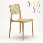 Ahd Amazing Home Design - Chaise de cuisine salle à manger bar et jardin en polypropylène empilable et légère Cross Couleur: Beige