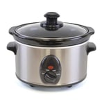 Lloytron E3015SS Kitchen Perfected Brushed Steel Mini Oval Slow Cooker, 1.5 Litr