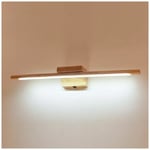 Lampe de miroir de salle de bain en bois avec interrupteur Applique murale d'intérieur moderne à LED IP44 Lampe de coiffeuse étanche Miroir de