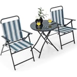 Costway Ensemble Repas De Jardin Table Exterieur Avec Chaises Pliantes Set De Balcon Charge Max.:150 Kg Sans Assemblage