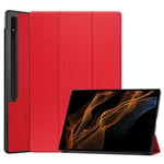 Samsung Galaxy Tab S8 Ultra X900    Tri-Fold PU Case    Red