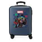 Marvel Les Avengers on The Warpath Valise de Cabine Bleue 38 x 55 x 20 cm Rigide ABS Fermeture à Combinaison latérale 35 l 2 kg 4 Roues Doubles Équipement à Main