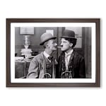 Big Box Art Ben Turpin and Charlie Chaplin Framed Wall Art Picture Print Ready to Hang, Walnut A2 (62 x 45 cm)