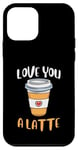 Coque pour iPhone 12 mini Drôle romantique Saint-Valentin Love You A Latte