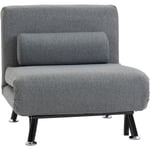 Fauteuil convertible 3 en 1 chauffeuse lit avec coussin gris