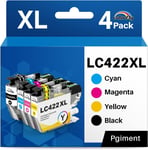 LC422XL 3000 Pages Cartouche d'encre Compatible pour Brother LC422 LC422XL pour Brother MFC-J5740DW MFC-J5340DW MFC-J6540DW MFC-J6940DW MFC-J5345DW (4 Pack)