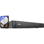 Annke - Système de Caméra de Vidéosurveillance 4K PoE nvr, 8 Canaux, RJ45, Enregistreur Vidéo Réseau avec Disque Dur 2 To, 8MP, 5MP, 4MP, 1080P hd,