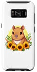 Coque pour Galaxy S8 tournesols capybara animal en peluche capybara mignon enfants filles