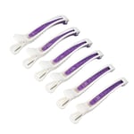 (White+purple)Hair Cutting Clips Professional Prevent Slip ABS Material Hair