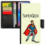 Coque super geek pour Redmi Note 8 simili cuir rabat porte cartes humour heros nerd personnalisé drole portable jeux video de Xiaomi