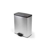 CURVER Duo Decorative Rectangular Bin 26 + 26 Litre Silver 486 x 284 x 615 mm 100 percent Recycled Material