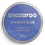 Snazaroo Sparkle Face and Body Paint for Kids and Adults, Sparkle Blue Colour, Water Based, Easily Washable, Non-Toxic, Makeup, Body Painting for Parties, for Ages 3+