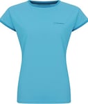 Berghaus Women's Nesna Short Sleeve Wicking Crew Baselayer T-Shirt, Navagio Bay/Seaport, 12