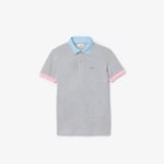 Lacoste Polo en Piqué color-block Taille 3 ans Gris Chine/blanc