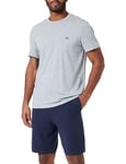 Emporio Armani Ensemble de Pyjama Court pour Homme, Gris mélangé/Marine, S (Lot de 2)