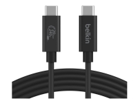 Belkin CONNECT - USB-kabel - 24 pin USB-C (hane) till 24 pin USB-C (hane) - USB 2.0 / USB 3.0 / USB 3.2 / USB 4.0 /Thunderbolt 3 / Thunderbolt 4 - 2 m - 4K60Hz UHD-stöd, USB-strömförsörjning (240W)