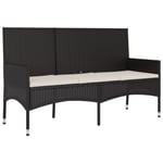 Banc de jardin meuble de patio resine noir Helloshop26