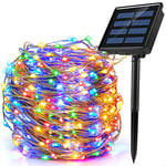 Ankway Guirlande lumineuse solaire colorée pour extérieur, 200 LED, 8 modes, 22 m, guirlande lumineuse solaire étanche pour jardin, terrasse, clôture, arbre de Noël, fête de mariage