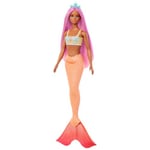 Barbie Mermaid Dolls with Fantasy Hair and Headband Accessories, Mermaid Toys with Shell-Inspired Bodices and Colorful Tails, HRR05