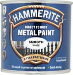 Hammerite Direct to Rust Metal Paint - Smooth White Finish 250ML