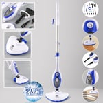 12-in-1 Hot Steam Mop Cleaner Upright & Handheld Hard Floor Carpet Steamer 1500W