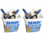 Lot de 2 Kits pour la réalisation des joints de plaques de plâtre CE 78 Semin - 2 couteaux, 1 bande à joint 75 ml et 15 kg d'enduit