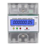 3-fas 4-tråds energimätare 220/380v 5-80a Energiförbrukning Kwh-mätare Din-skena Installation Digit [DB] Transparent