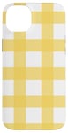 Coque pour iPhone 14 Plus Carreaux vichy jaune motif rustique à carreaux