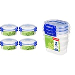 Sistema KLIP IT PLUS Round Food Storage Containers | 300 ml Leak-Proof, Stackable & KLIP IT PLUS Food Storage Containers | 400 ml | 3 Piece Airtight Containers Set | Leak-Proof Seal | Easy Locking