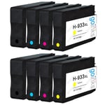 8 Printer Ink Cartridges (Set) to replace HP 932 & 933 XL non-OEM / Compatible